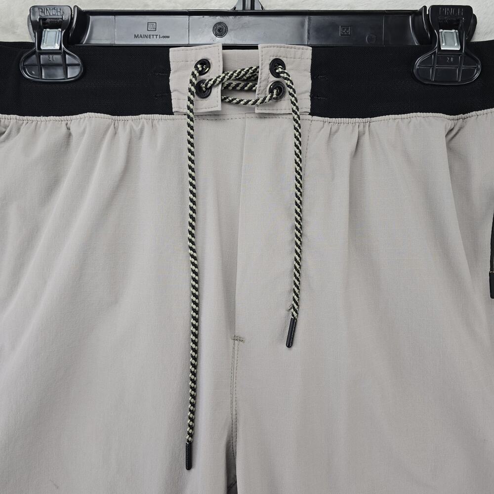 Bearded Goat Rambler Shorts Mens Large Beige Black Athletic Performance - Picture 2 of 14